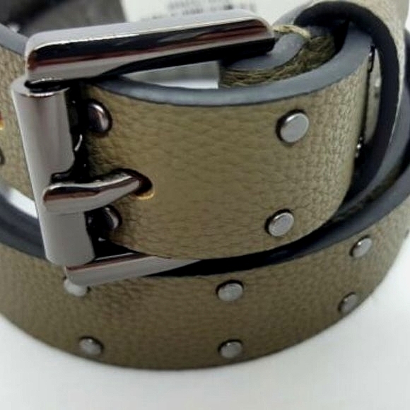 DKNY Pebble Faux Leather Studded Pant Belt - Picture 2 of 3